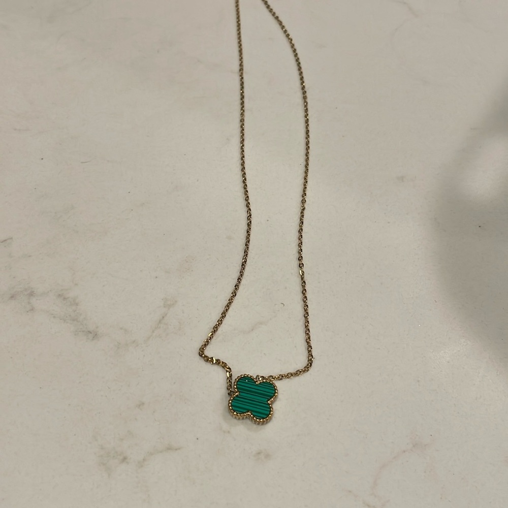 Green Clover Leaf Necklace
